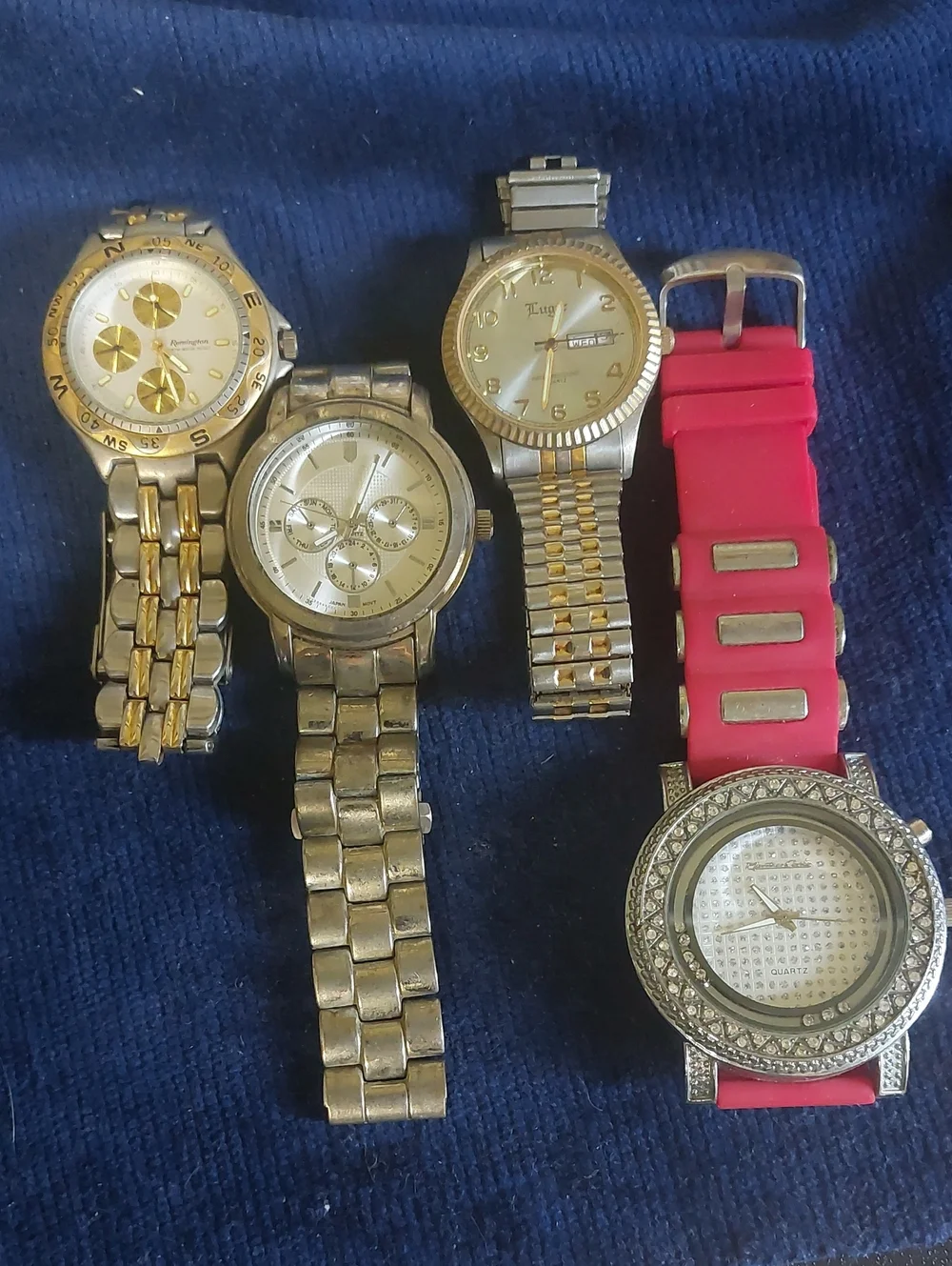 Men's Watch Lot of 4 - Remington, Lugart, Montres Carlo & Japan Movt (As-Is)